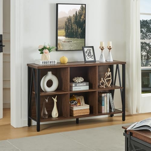 Rustic 6-Cube Storage Organizer for Living Room and Office