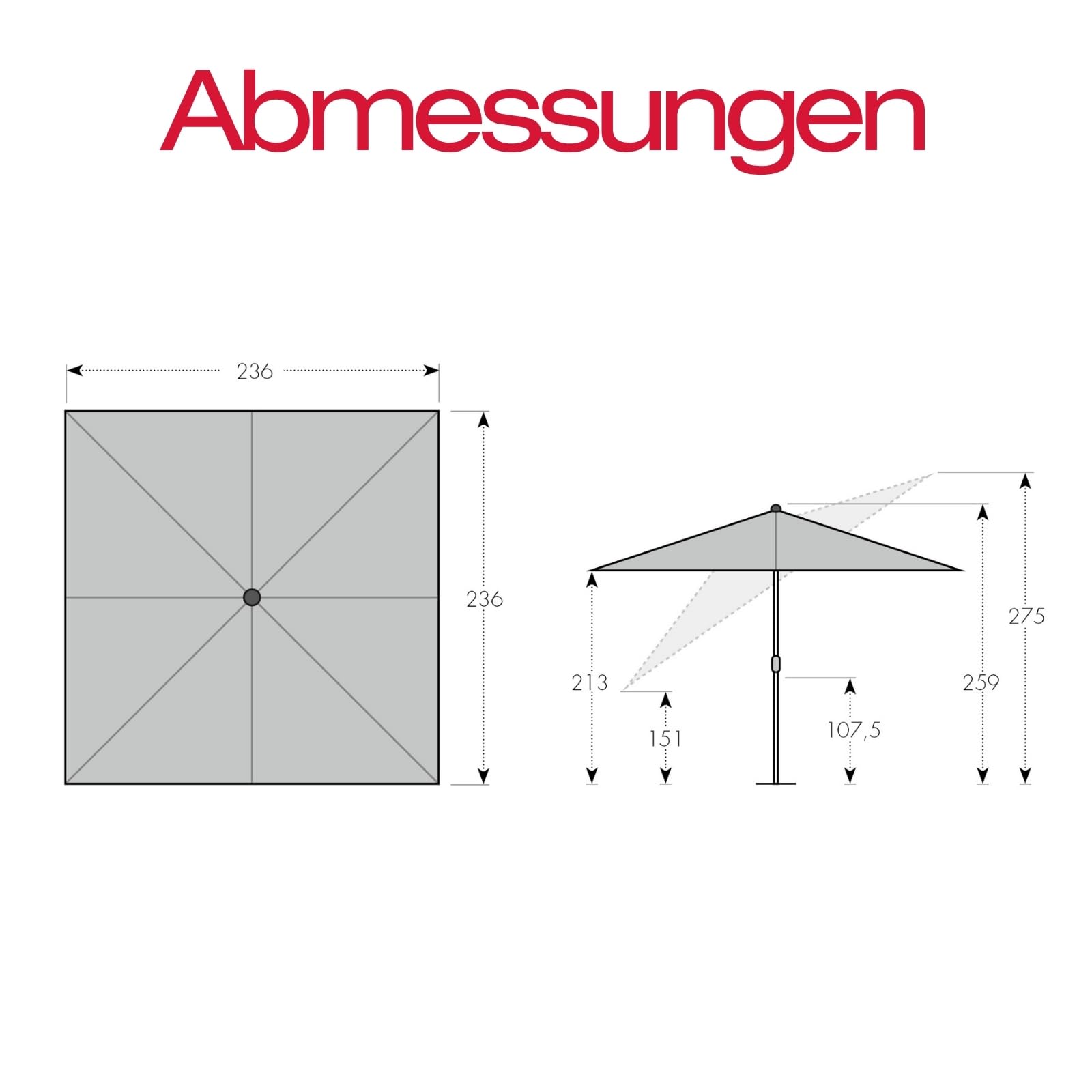 Knirps Automatic Sonnenschirm 240x240cm I innovativer UV-Schutz mit automatischem Öffnen & Schließen I stabiler Gartenschirm I Terrassenschirm kompakt I große Schirmfläche