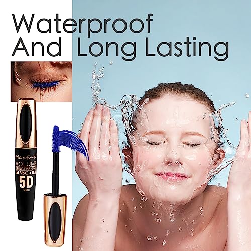 Blue Mascara Waterproof 4d Silk Fiber Lash Mascara, Long-lasting No Smudge and Clump Telescopic Mascara, Lengthening Thick Volumizing for Party Stage Use - Image 7