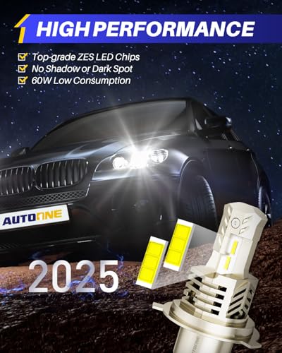 Image of AUTOONE H4 /9003 /HB2 LED Bulbs 6000K White, 36000LM Plug and Play, IP68 Automotive Replacement Fog Light, 2 PCS