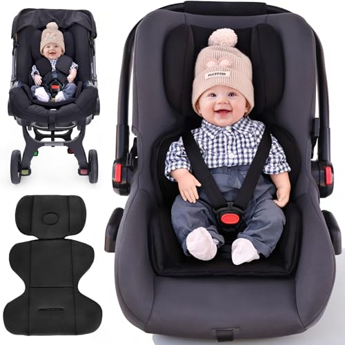 yarboofo Infant Car Seat Insert，Carseat Head Support for Baby Preemie Newborn Infant,Babies Insert for Doona Stroller,Universal Baby Car Seat Head Support for Swing, Carseat(Black)