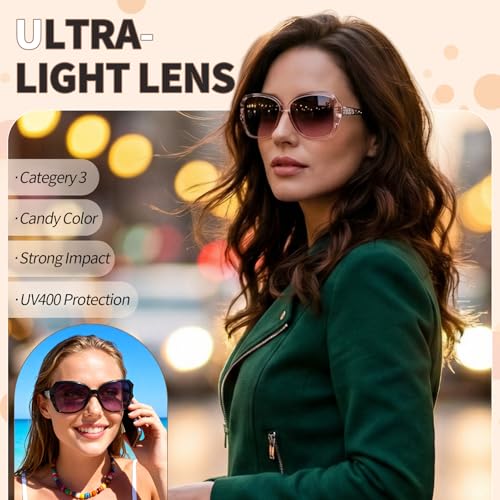 Image of Women Oversized Sunglasses UV400 Protection Lens Sun Glasses