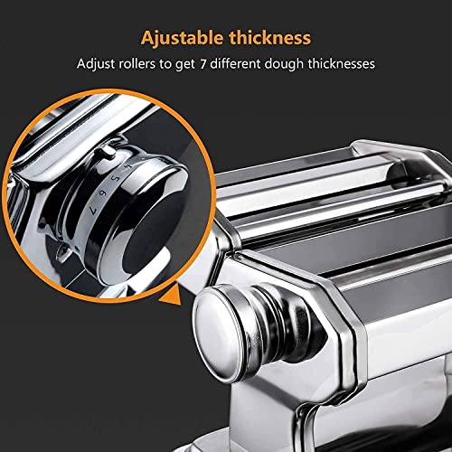 MOSHUO Nudelmaschine aus Edelstahl, hausgemachte manuelle Nudelmaschine, verwendet für Spaghetti, Lasagne oder… – Bild 3