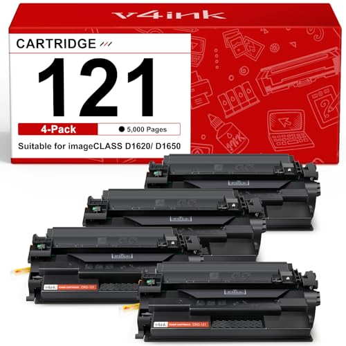 Image of 121 Black Toner Cartridge Replacement for Canon 121 D1620 D1650, 4 Pack | for Cannon 121 CRG121 CRG-121 (3252C001) High Yield Ink for ImageClass D1620 D1650 Printer