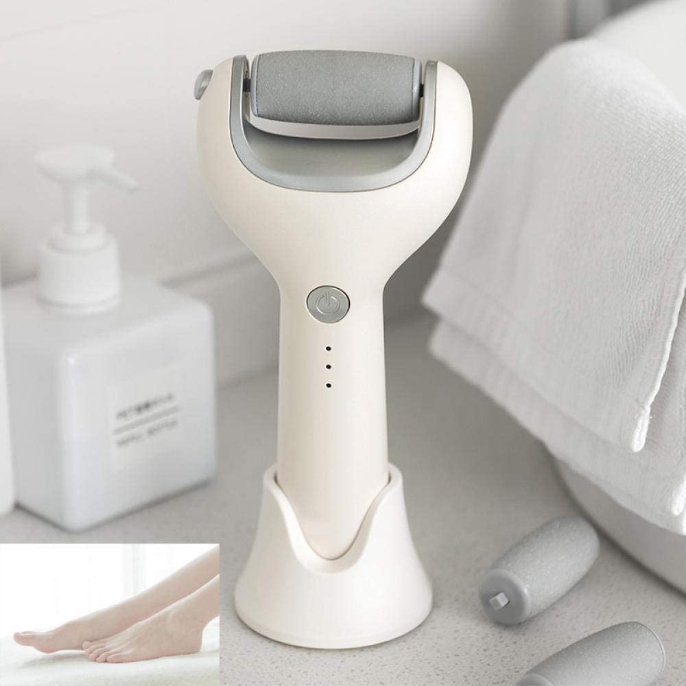 Lima per Piedi elettrica USB Pedicure Elettrico Dispositivo di rimozione del callo Elettrico Ricaricabile con Luce a LED e 3 rulli per Duro Secco e Calli