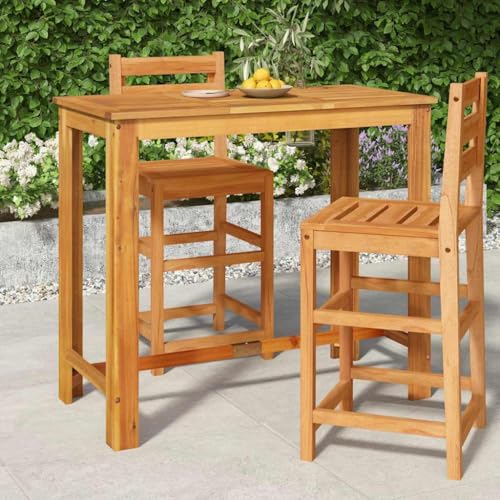 Lumanois Table de Bar de Jardin 120x60x105 cm Bois d'acacia Solide Tables de Jardin Brun,319701