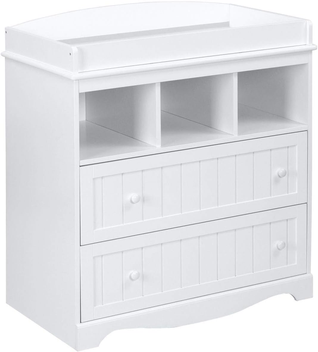 ecomi Baby Changing Table Unit Dresser Station with 2 Drawers and 3 Shelves White 93x50x88 cm Infant Babys