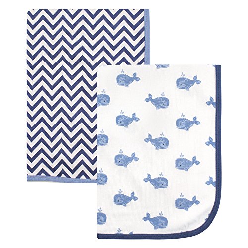 Image of Hudson Baby Unisex Baby Cotton Swaddle Blankets, Whale, One Size