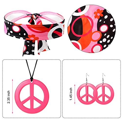 Satinior 70S Women Hippie Costume Accessories, Bell Bottom Boho Flared Pant (Medium), Rose Red #TOP2