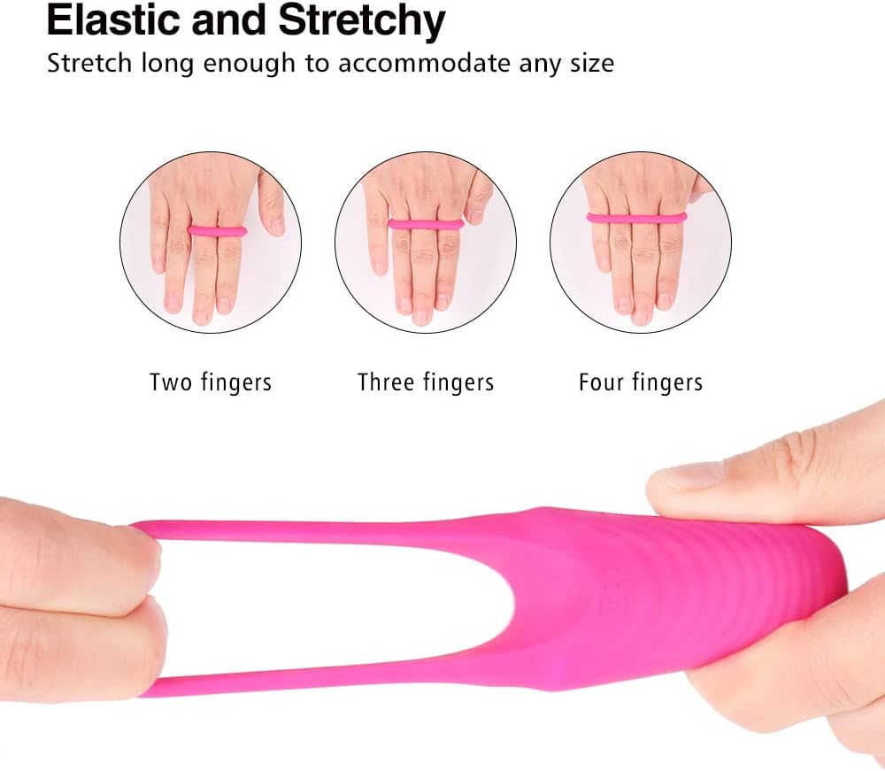 Small Clitoral Stimulator - Men's Penis Sleeve, Soft Rubber Ring, Interactive Silicone Sex Products for Lovers, Adult Masturbator, Sexual Goods Shared by Men and Women (Red)