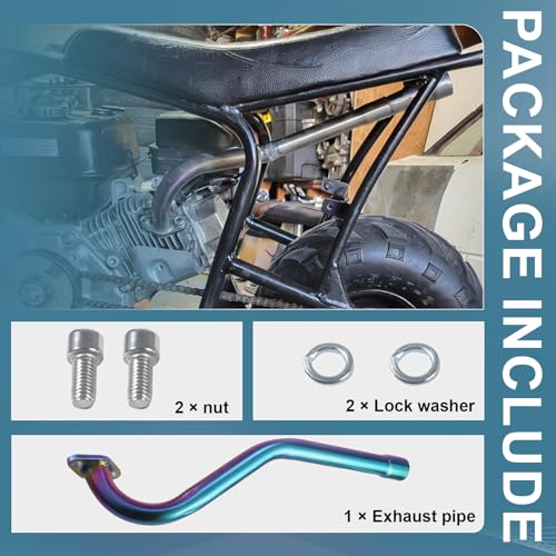 Image of Color Central long Exhaust Pipe For Coleman CT100U FRP GMB100 Predator 79cc 98cc 3HP Engine Mini Bike