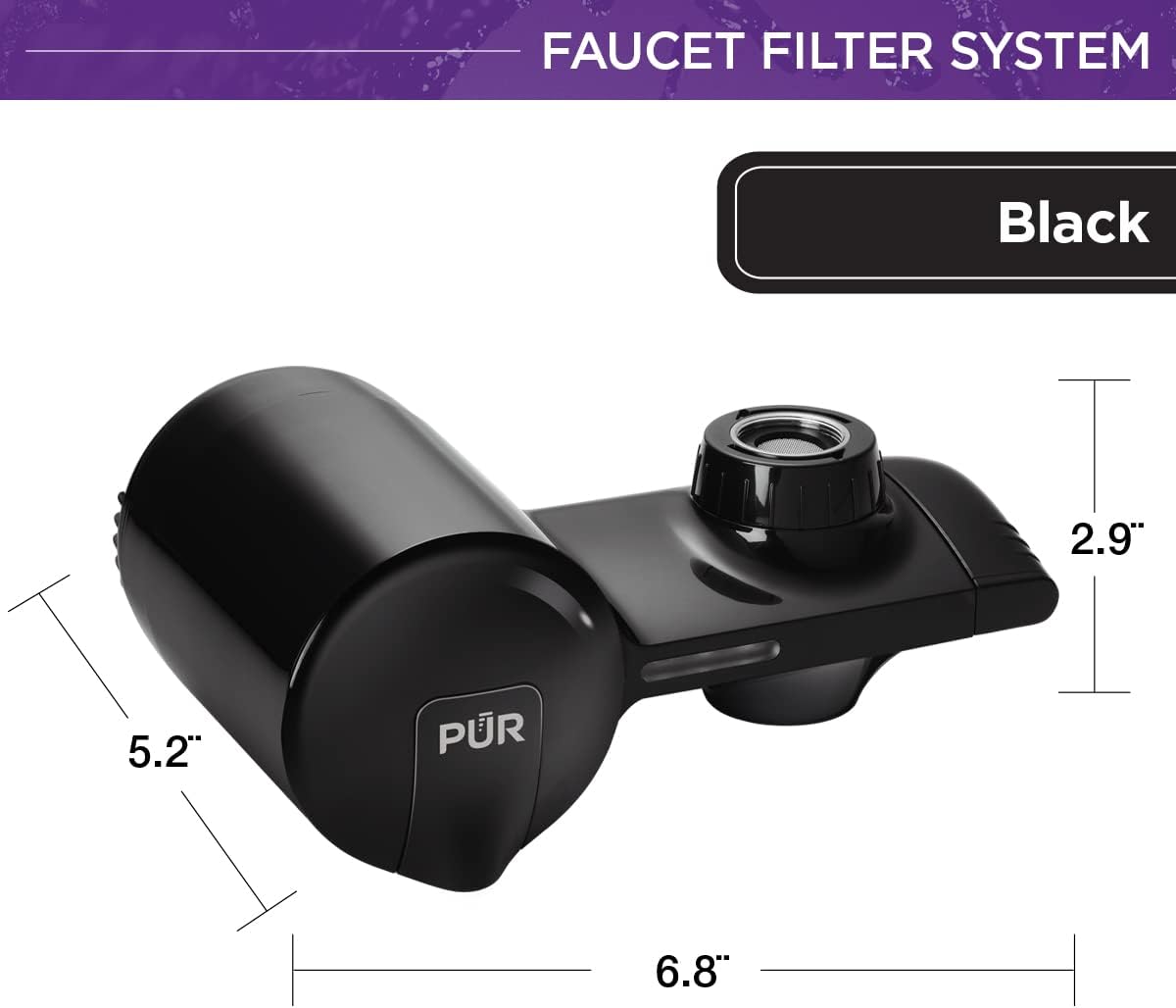 PUR PLUS Faucet Mount Water Filtration System, Black – Horizontal Faucet Mount for Crisp, Refreshing Water, PFM100B : Everything Else