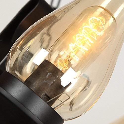 Lustre antique noir haut de gamme avec diffuseurs en verre cheminée - 6