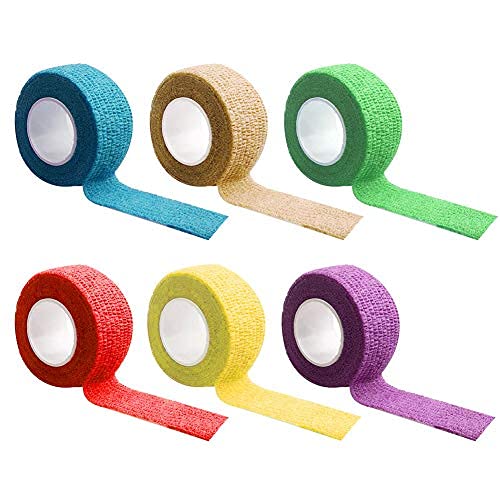 BlingKingdom 6 Rolls Breathable Pet Vet Wrap, 1" x 5 Yards Self Adhesive Non Woven Bandage Wrap Elastic Cohesive Bandage for Sports Injury: Ankle, Knee and Wrist Sprains