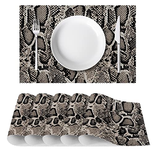 Sets de table aspect peau de serpent sans couture finition premium x6 - 3