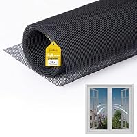 fowong Fliegengitter Fenster mit 10x Reißfestigkeit Upgrades Nanogitter, 122x252cm Extra Stabilität, DIY Katzenkratzfest Fliegennetz Ersatz für Fliegengitter Balkontür Wohnwagen,Geruchsneutral,Schwarz