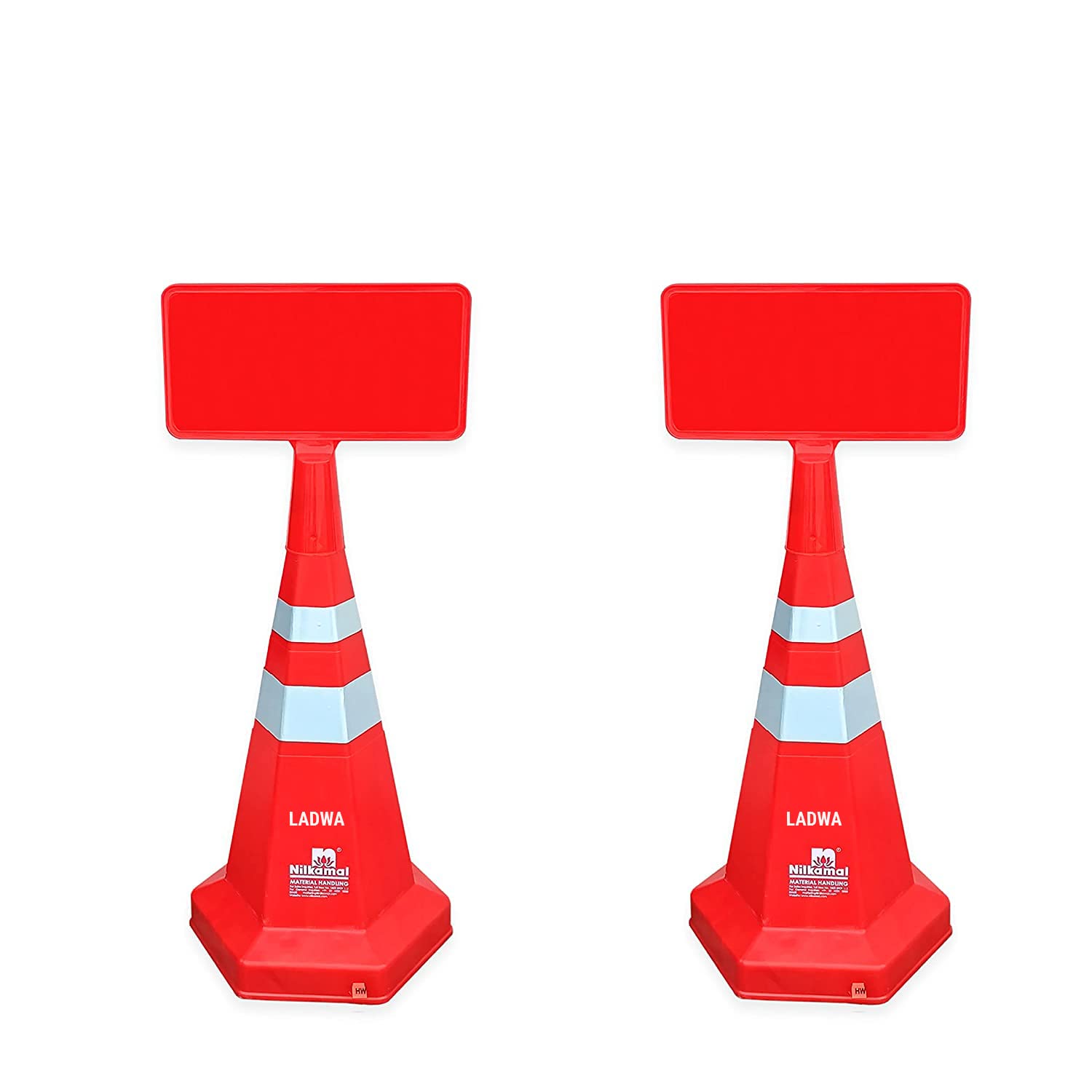 LADWA 750mm Nilkamal Road Traffic Safety Cone with Sign Plate (Safety Cone, Traffic Safety Cone, Road Safety Cone with Reflective Strips Collar) Pack of 2 (B0BG5QLQ9D) Amazon Price History, Amazon Price Tracker