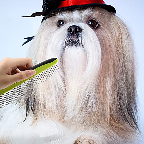 Soslina Dog Comb, Cat Comb for Removes Tangles and Knots, with Wide&Narrow Stainless Steel Teeth, with Anti-Slip Comfort… - Image 8