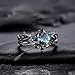Labetue 2pcs Sophisticated Aquamarine Rings for Fashionable Women Comfortable Wear Blue Gemstones Ladies Accessories Anniversary