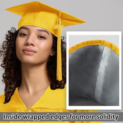 Image of 2026 Graduation Cap and Gown Matte Unisex for High School Bachelor | Heavyweight Matte Polyester, Zipper Closure, Adjustable Cap with 2026 Tassel, Sizes 39-60, Bulk Orders Available