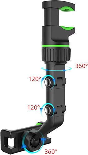 Miniatura 9 de Soporte de teléfono para espejo retrovisor ajustable de 360, soporte para teléfono celular de automóvil, multifunción, estable, para automóvil,