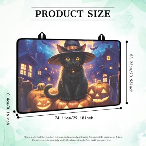 Image of Cat Pumpkin Stove Top Covers for Electric Stove Heat Resistant Stove Mat with Anti-Slip Rubber Base Folding Dish Drying Mat for Kitchen Easy to Clean Halloween Decor for Kitchen