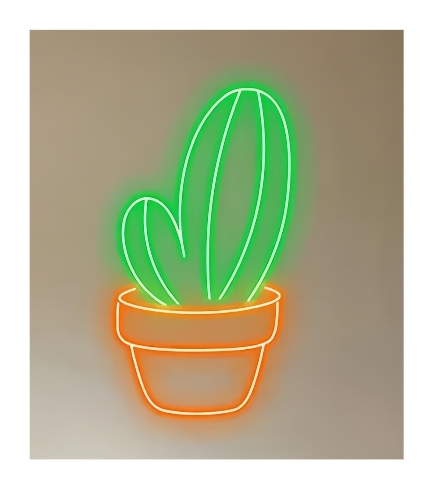 SHOUXI Sign Lamp Plants Neon Sign, Cute Art Plant Home Decor, Flower Shop Window Display 50cm(G)
