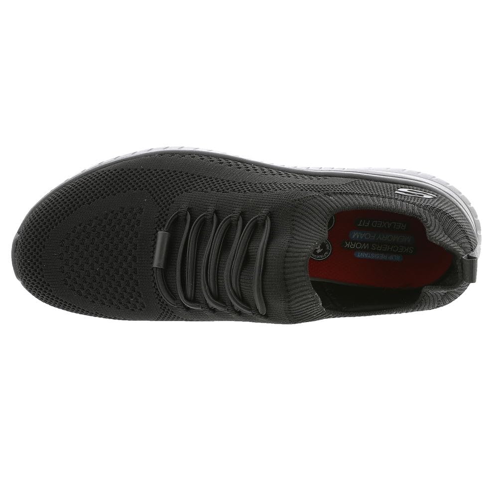 Skechers Women's Squad Chaos 108145W Food Service Shoe, Black, 6 Wide