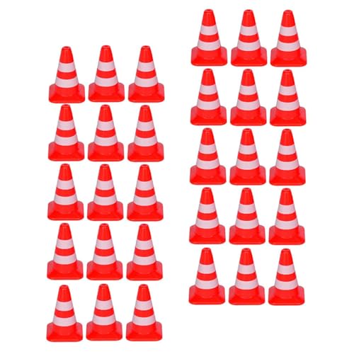 Ieron Paquete de 30 Mini pilones Conos de tráfico en Miniatura Conos de Advertencia Conos de señalización Conos de Barrera de Carretera modelismo Entrenamiento de fútbol Marcadores de Seguridad Vial