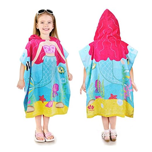 Kato Tirrinia - Toallas Tipo Poncho con Capucha, para niños de 2 a 6 años, absorbentes, Resistentes a la Arena