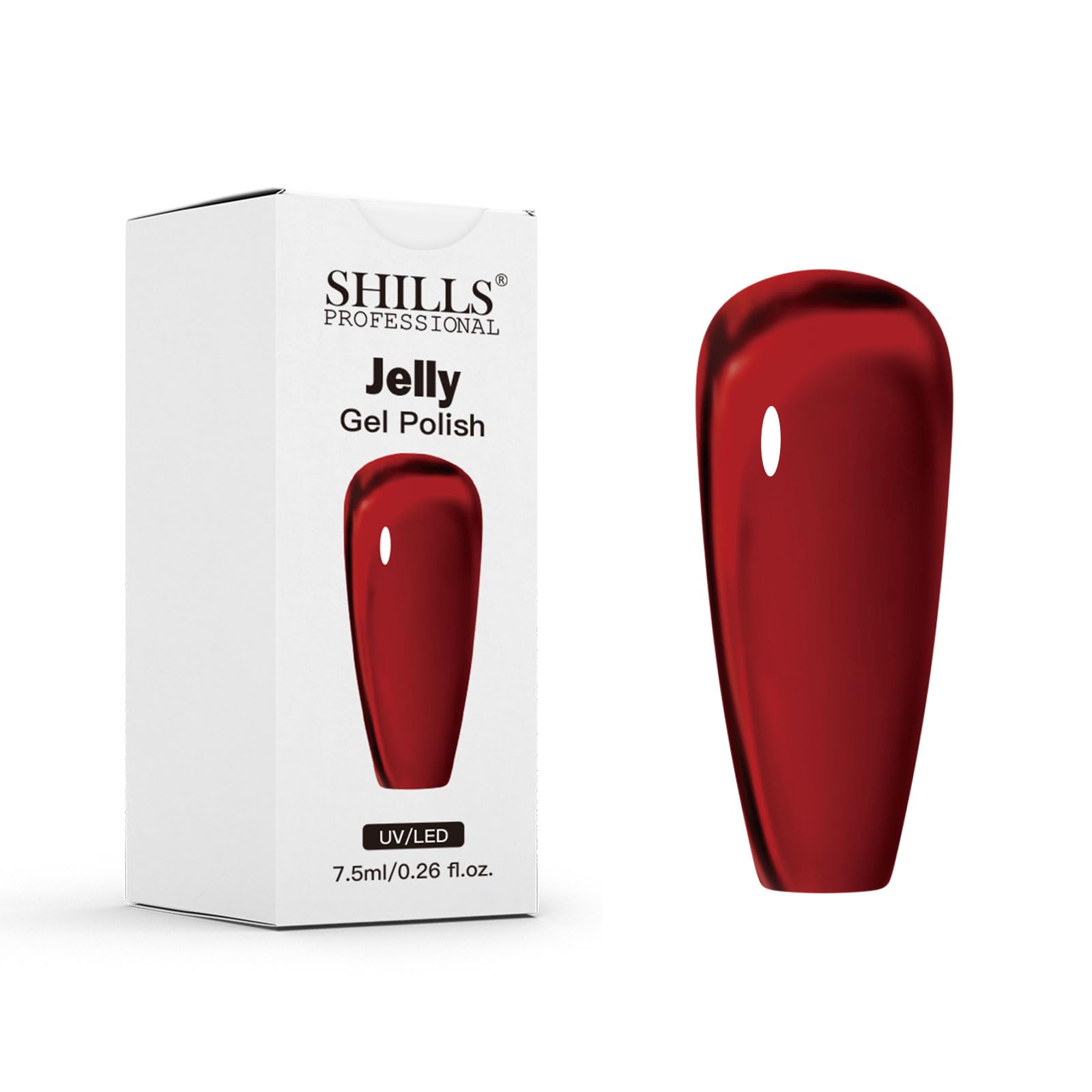 Shills Professional Jelly UV/LED Gel Polish, 7.5ml (Red, 7.5 Ml)
