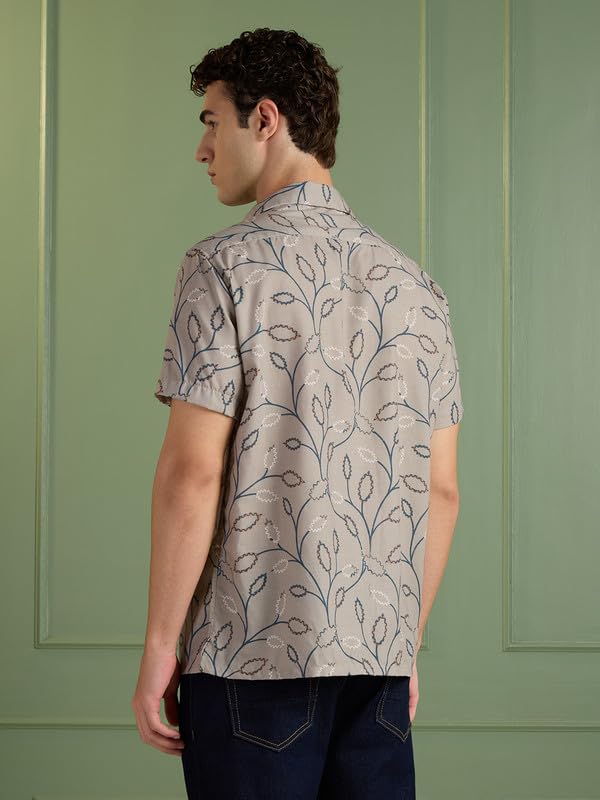 Image of MARK & ALBERT Mens Half Sleeves Printed Shirt