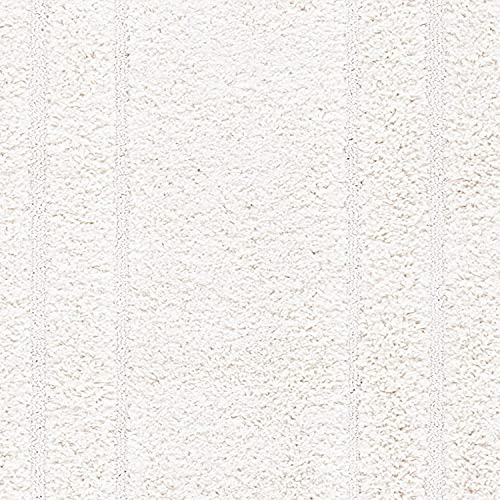 Image of (Pack of 2 Rectangular Box Shaggy Carpet for Living Room, Bedroom, High Low Design Finish Microfiber 1.8 Inch Pile High, 2x4 Feet Runner White|White Color