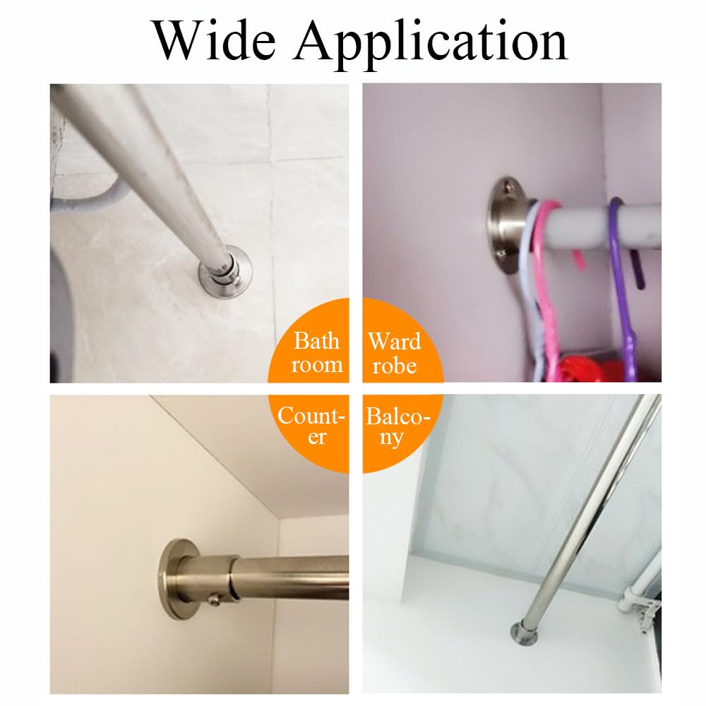 Set di 4 supporti con flangia da 32 mm, in acciaio inox, per fissaggio e stabilità del tubo