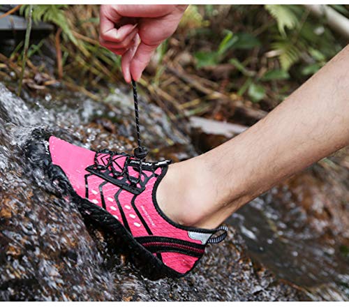 Ubfen Water Shoes Mens Womens Fishing Quick Dry Barefoot Aqua Shoes For Sports Swimming Boating Diving Surfing Yoga 6 Women / 5 Men D Pink #TOP5