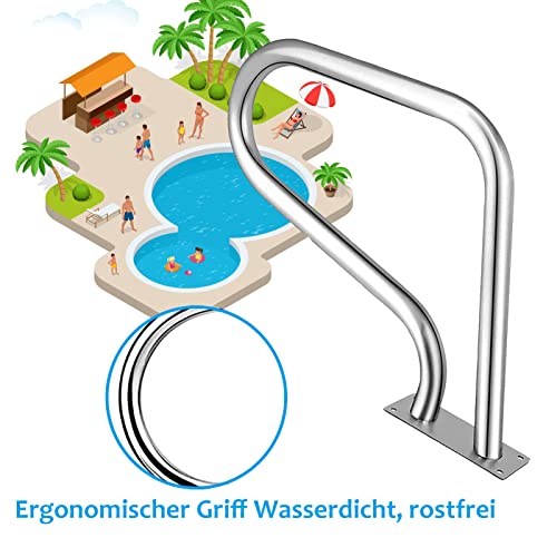 Barandilla para piscina en acero inoxidable 81x58 cm miniatura 3