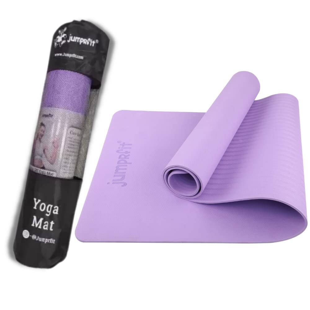 Jumprfit Yoga mat for Women and Men with Cover Bag High Foaming Material 6mm Extra Thick Exercise mat for Workout Yoga Fitness Pilates and Meditation, Anti Tear Anti Slip (Light Purple) (B09RK9YQV3) Amazon Price History, Amazon Price Tracker