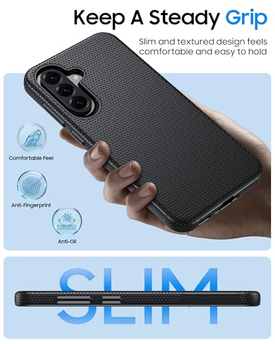 Image of for Galaxy A37+A36+A56 5G Phone Case, Triangular Anti-Slip Textured, Military Grade Drop Protection Samsung A37 5g case, 14ft Drop Tested, TPU+PC Dual Layer Shockproof Cover for A37 (Black)