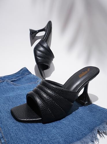 Image of SilverArrow Chunky Spool Heels Comfortable & Trendy Party Block Heel Sandals For Women