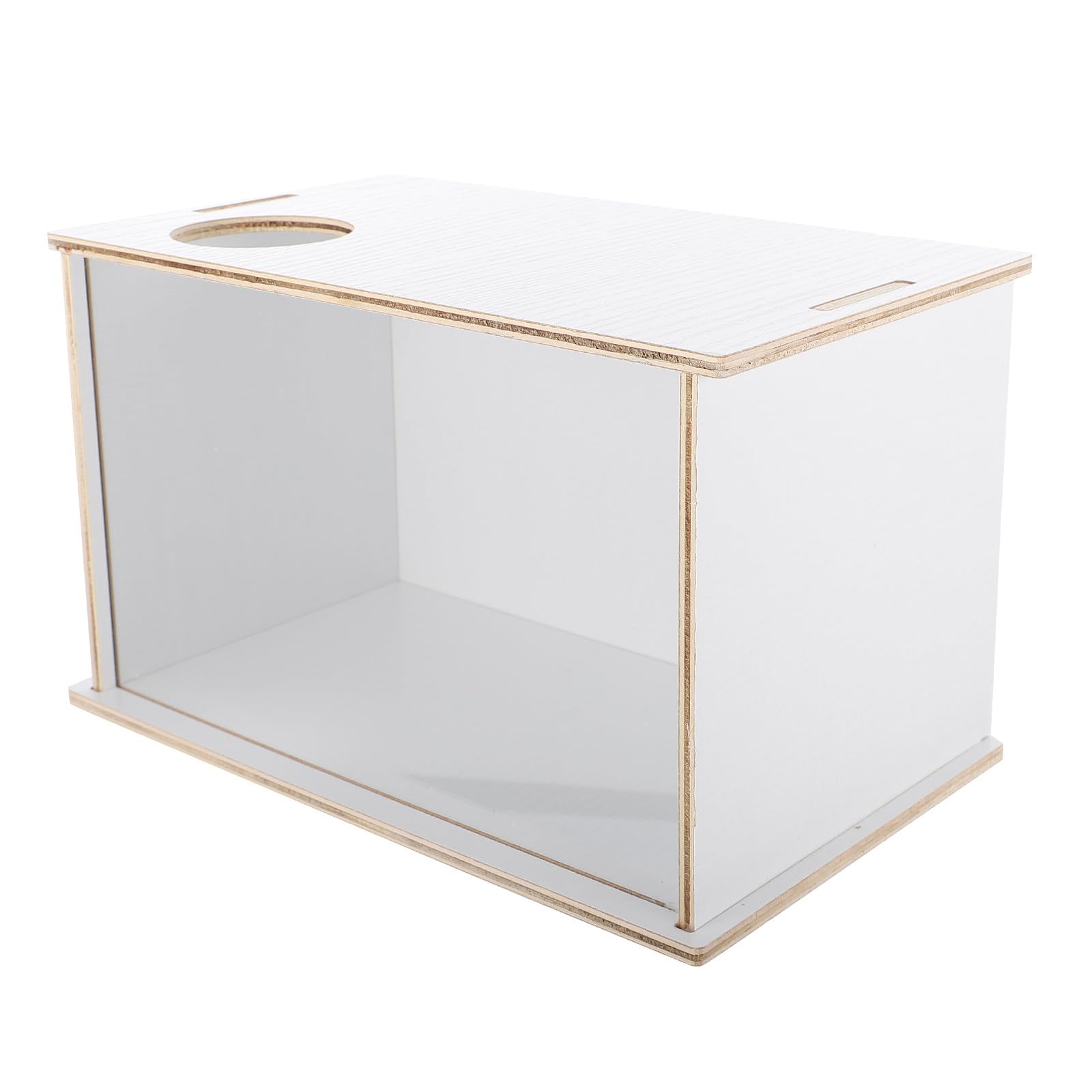 GALPADA Hamsterbadewanne Dekorative Sandbadbox Weiß aus Acryl und Holz