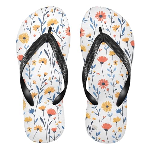 Colorful Flowers Floral Flip Flop Beach Summer Casual Sandal for Women & Men Shower Shoes 20860837