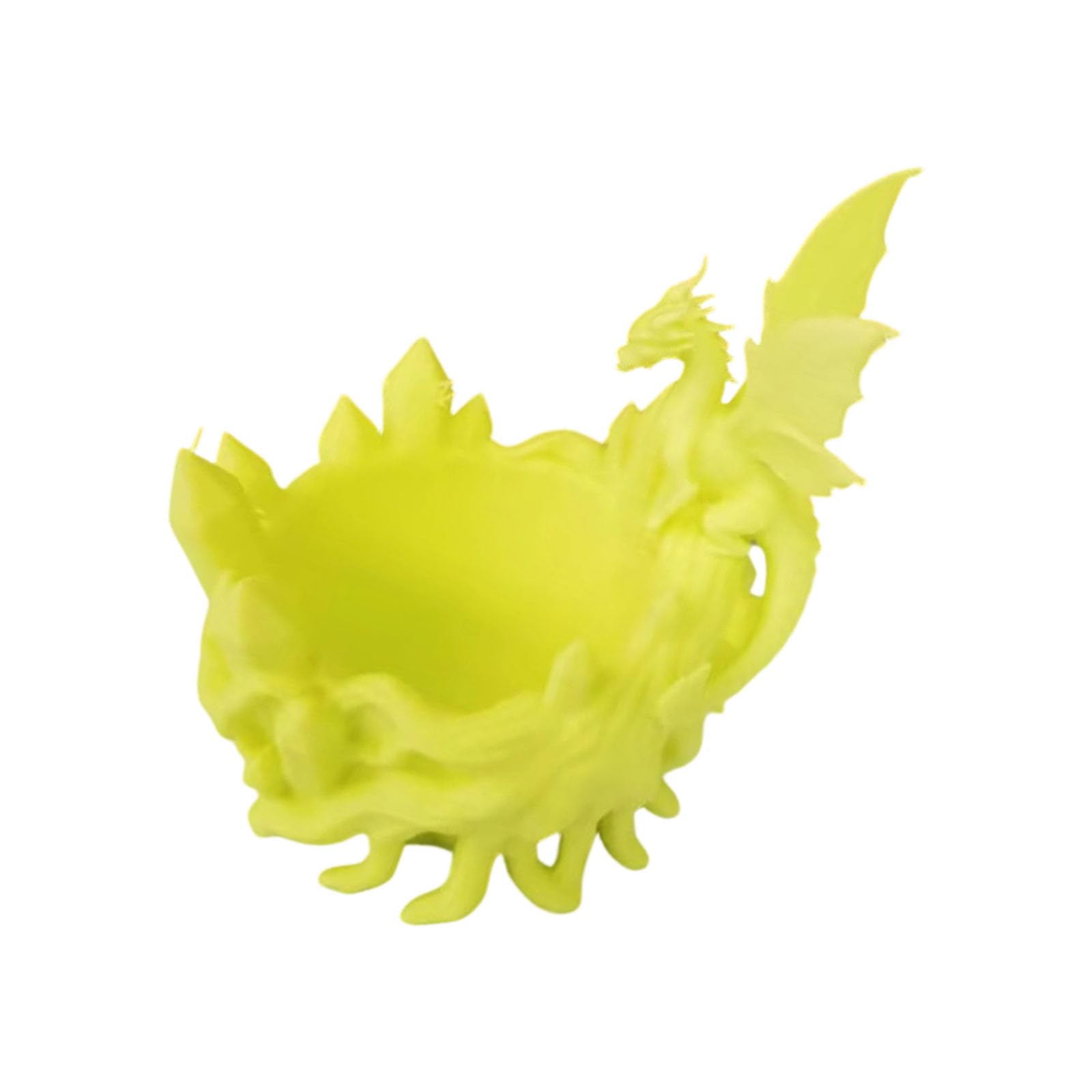 Tfaoys Yellow 3D Dragon Polylactic Acid Decorative Bowl Food Grade Materials Home Organization Tray For Wedding Anniversary Or Everyday Use Home Organization Tray