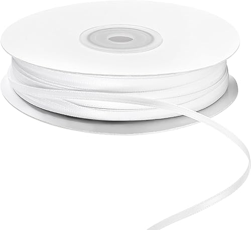 Miniatura 2 de LIUYAXI Cinta de satén blanca de doble cara, 18 pulgadas x 100 yardas, cintas finas perfectas para envolver regalos, tarjeta de invitación de boda,