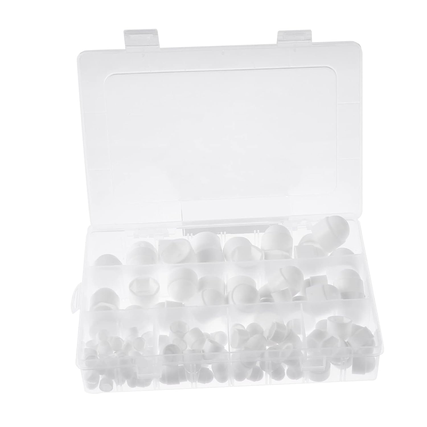 145pcs Black Rubber Dome Bolt Nut Covers with White Caps Weather Resistant Plastic Screw Protection for Bolts Easy Installation and Finish Enhancement