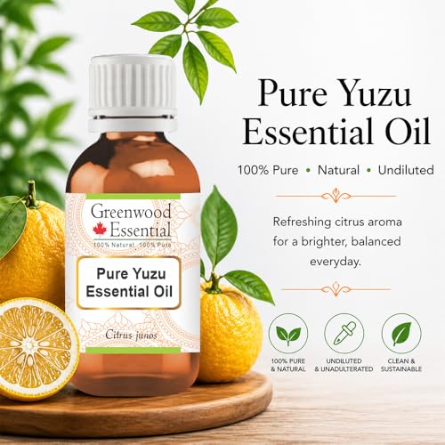 Image of Greenwood Essential Pure Yuzu Essential Oil (Citrus junos) |Non-Sticky | Non-greasy | Lightweight | Men & Women | All Skin Types | Steam Distilled | 5ml