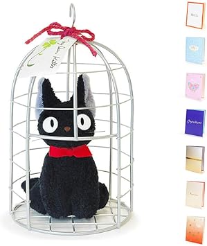 Amazon 電報屋のエクスメール 祝電 誕生日 ぬいぐるみ 電報 おすましジジ カゴ入りs 魔女の宅急便 と 紙素材カード電報 のセット お祝い ギフト 台紙 4 メリー ぬいぐるみ おもちゃ