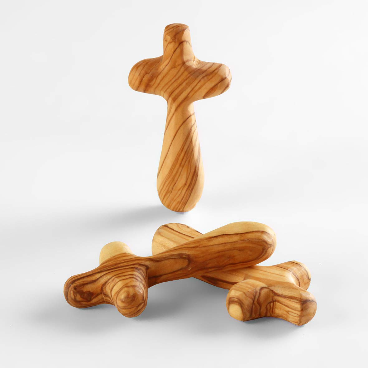 Kassis Olive Wood Comfort Holding Cross - made in Bethlehem (1, 9 cm), 9L x 9W cm - Image 2