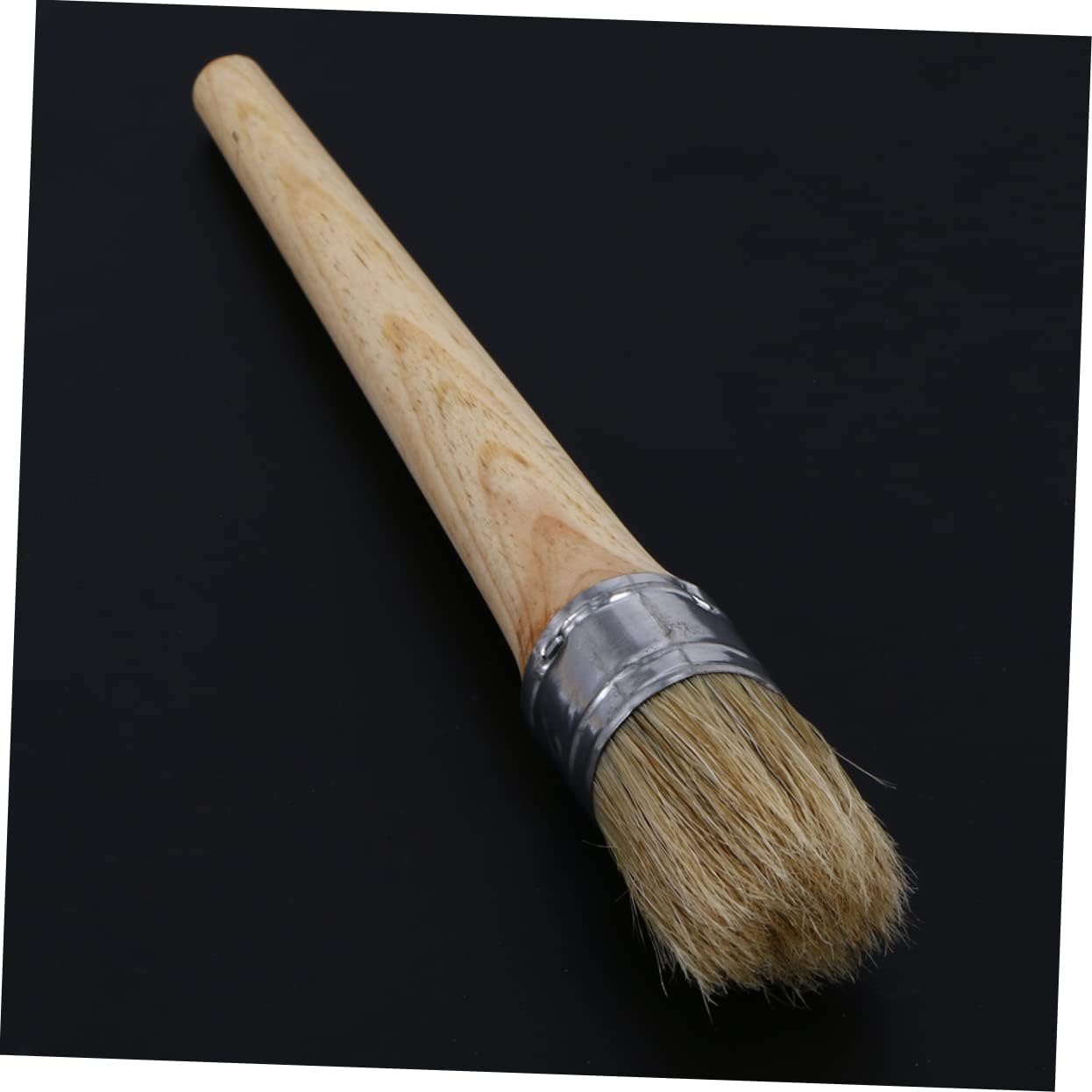 WOONEKY Professional Round Paint Brush Large Head Stencil Brush for Wood Furniture Restoration Rub and Colors Natural Bristles Ergonomic Handle