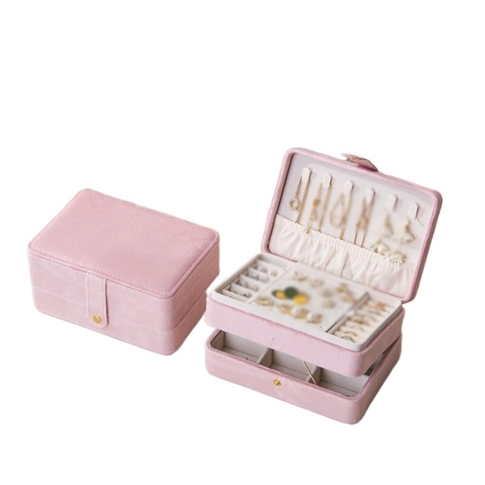 Kx9Lb8d Jewelry Chest 1 Pcs Luxury Velvet Jewelry Storage Box Travel Case For Earrings, Necklaces, Bracelets