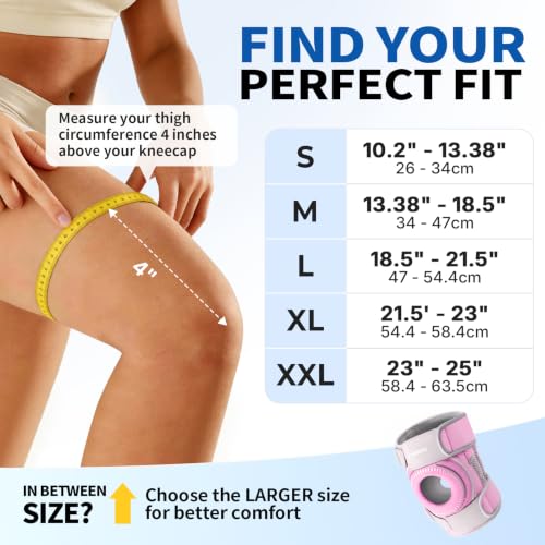 Image of CAMBIVO Knee Brace with Stabilizers, Gel Pad & Open Patella for Men & Women | Open Patella Stabilizer for Arthritis, Meniscus & ACL MCL Relief. Adjustable Compression for Running & Sports Recovery